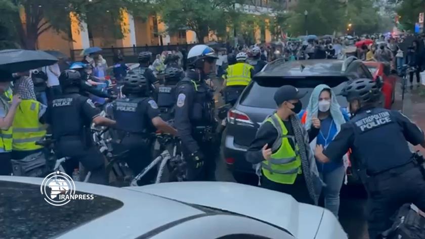 Iranpress: مظاهرات لطلاب جامعة جورج واشنطن دعما لغزة + فيديو