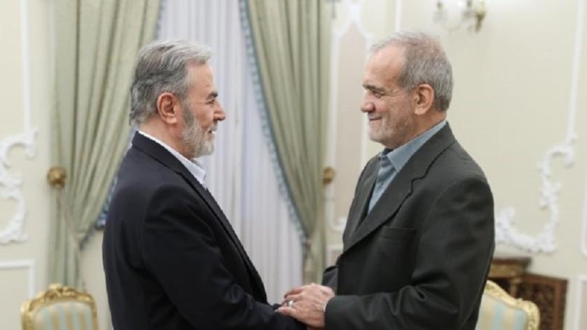 Iranpress: بزشكيان في لقاءه النخالة: سنستمر في دعم مبادئ الشعب الفلسطيني المظلوم بقوة 