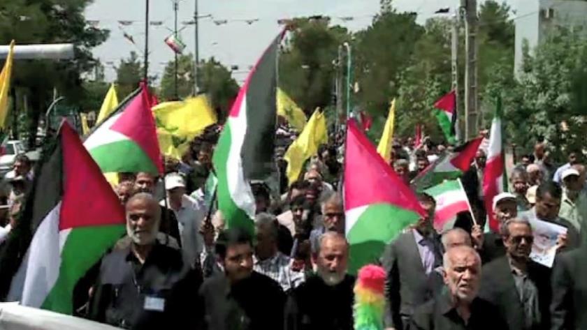 Iranpress: مظاهرات في أنحاء إيران دعمًا للشعب الفلسطيني المظلوم 