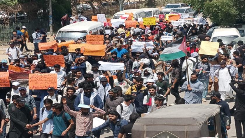 Iranpress: اجتماع مؤيدي المقاومة الفلسطينية في كراتشي، باكستان