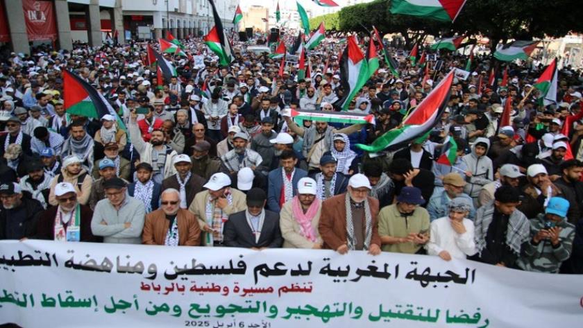 ایران برس: المسيرة الكبرى للشعب المغربي في الرباط تنديدًا بالتطبيع والتهجير