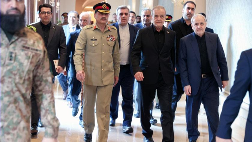 ایران برس: الرئيس بزشكيان يلتقي قائد الجيش الباكستاني