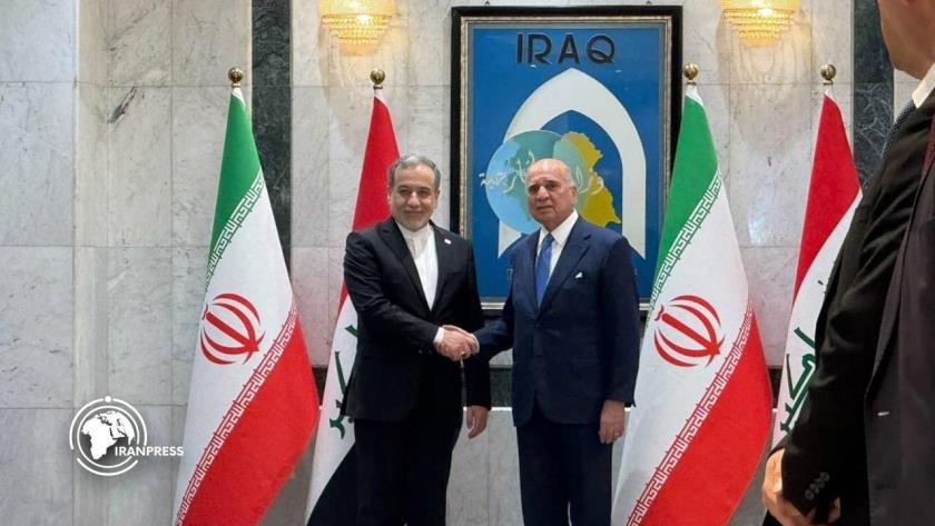 Iranpress: وزير الخارجية العراقي يستقبل نظيره الإيراني في بغداد + صوروفيديو