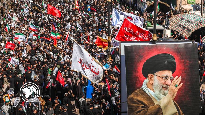 Iranpress: حضور بیش از ۱۰ میلیون نفر در مراسم تشییع پیکر رهبر شهید در عراق