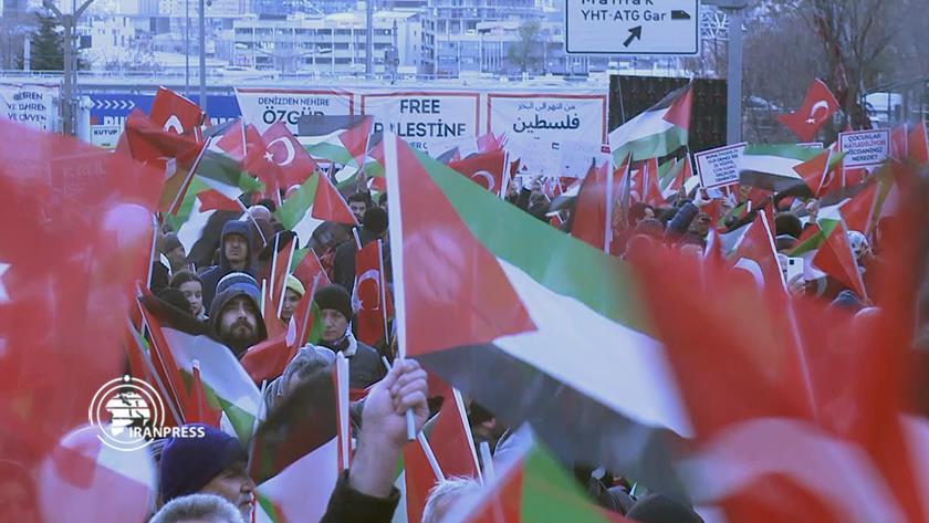 Iranpress: اجتماع مردم ترکیه در حمایت از فلسطین
