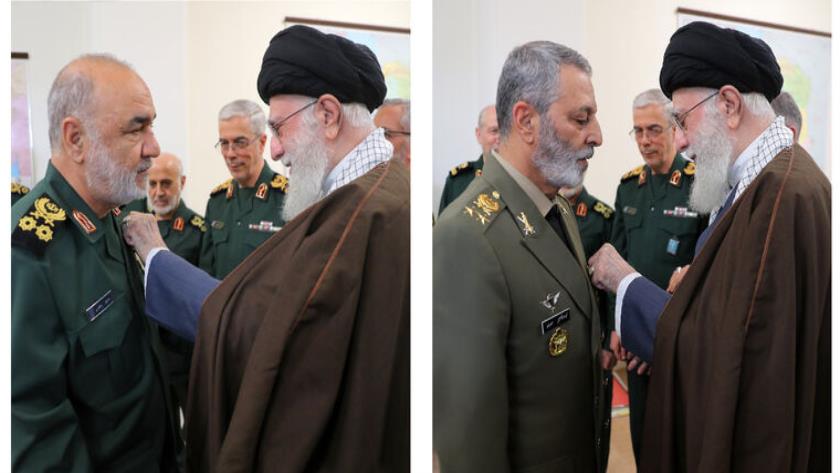 Iranpress: اعطای نشان فتح به فرماندهان کل ارتش و سپاه