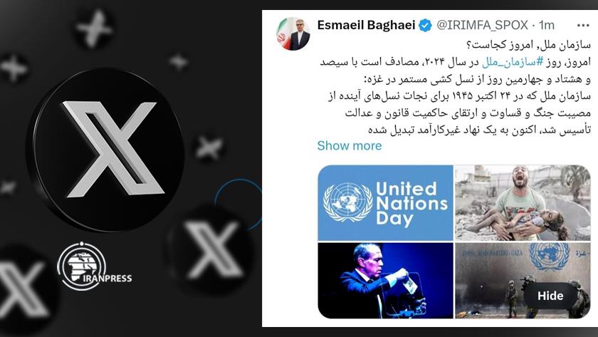 Iranpress: بقایی: سازمان ملل در حال از دست دادن فلسفه وجودی خود است