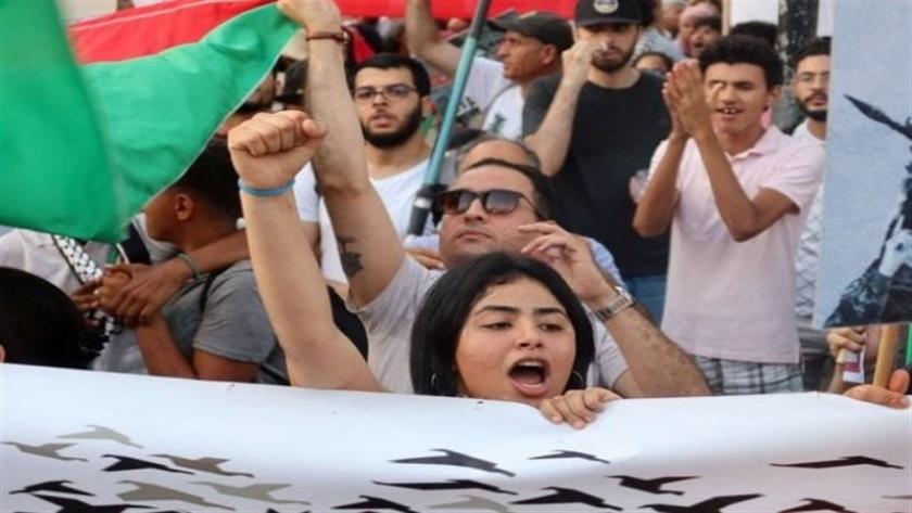 Iranpress: تجمع در مقابل یک شرکت دانمارکی حامی اسراییل درتونس