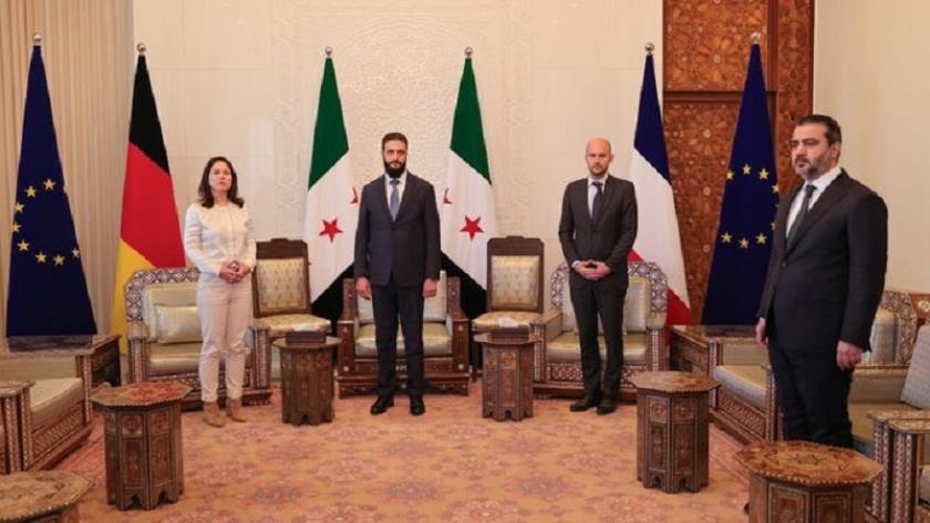 Iranpress: دیدار الجولانی با وزیران خارجه فرانسه و آلمان در دمشق