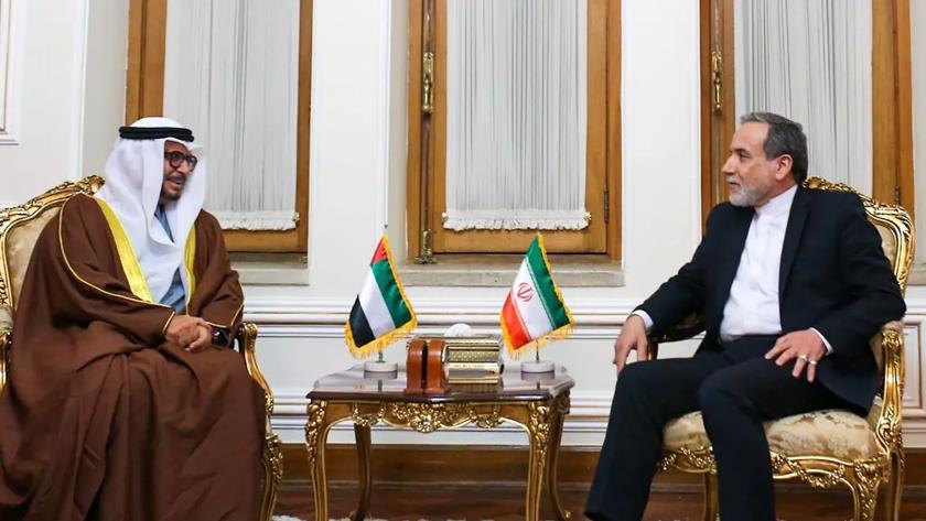 Iranpress: دیدار عراقچی با مشاور سیاسی رئیس امارات؛ تأکید بر اولویت همسایگی و تعامل سازنده
