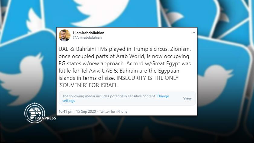 Iranpress: Zionism occupies Persian Gulf states with new method: Amirabdollahian
