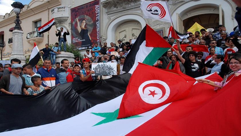 Iranpress: Tunisians took to streets in support of Syria