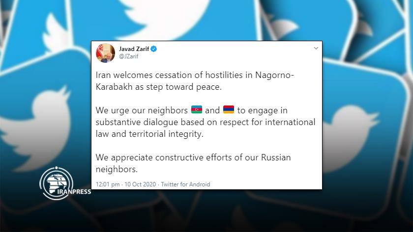 Iranpress: Iran welcomes cessation of hostilities in Nagorno-Karabakh 
