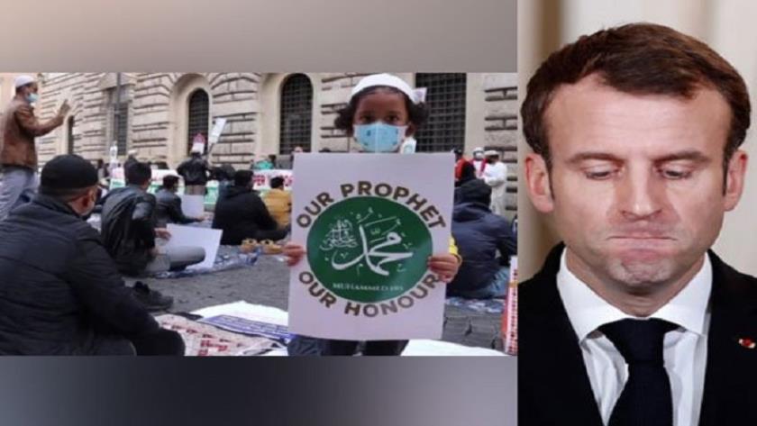 Iranpress: Muslims of Italy protested the French president