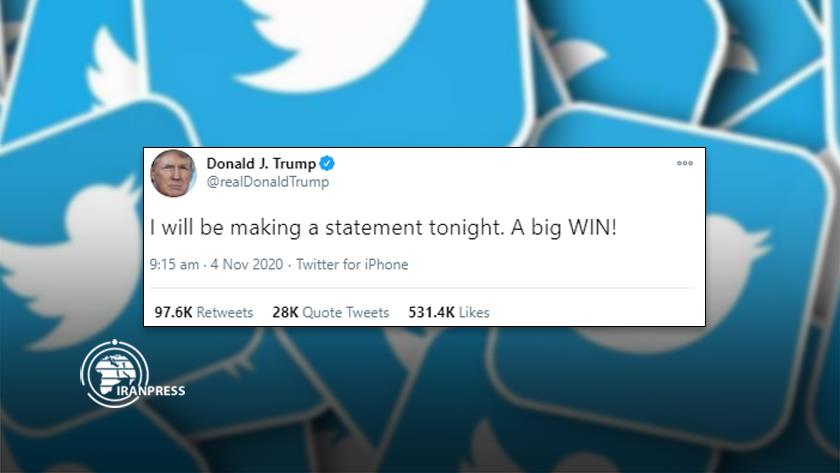 Iranpress: Trump tweets: Tonight a big win for me