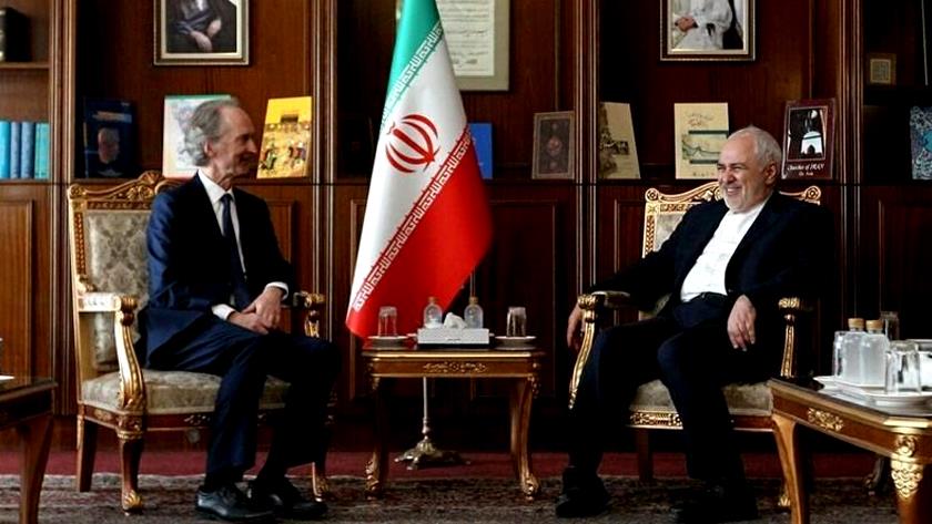 Iranpress: Zarif, Pedersen confer on Syrian crisis