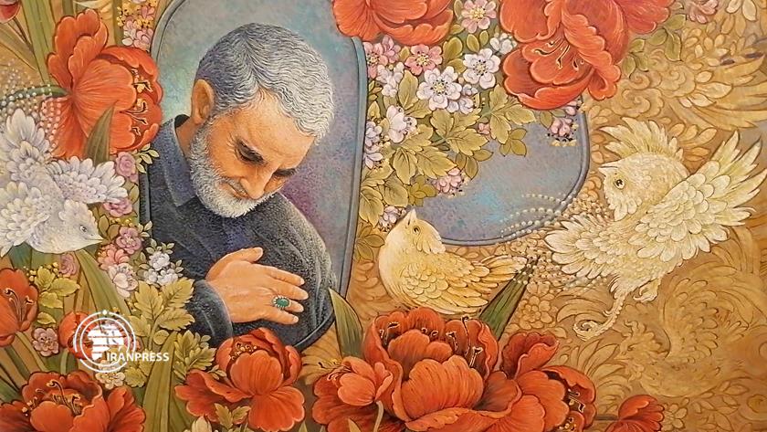 Iranpress: Iranian artist marks Soleimani
