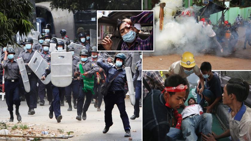 Iranpress: At least two anti-coup protesters killed by riot police in Myanmar