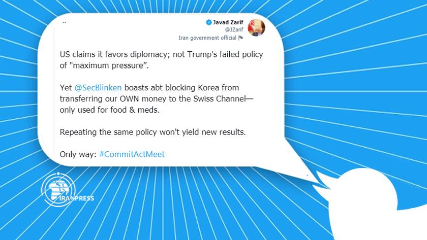Iranpress: FM Zarif: US administration following Trump