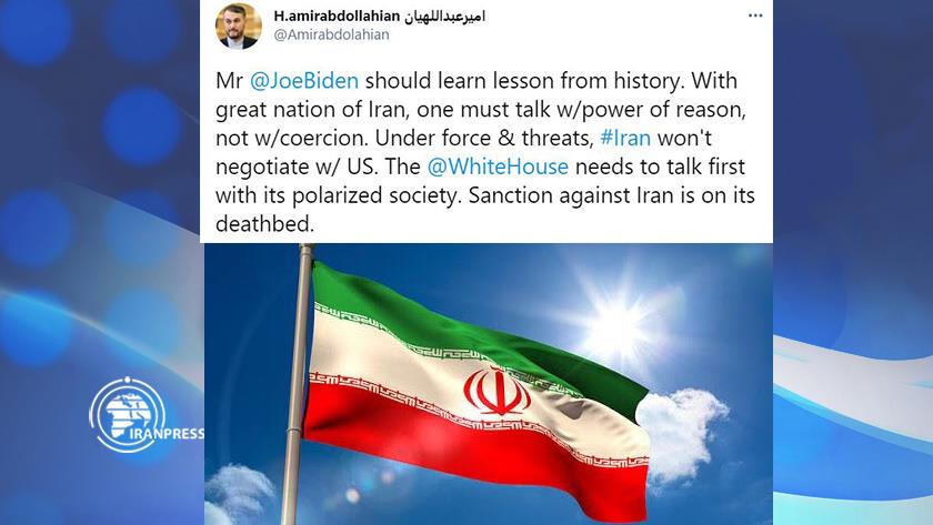 Iranpress: Biden should learn lesson from history: Parliament speaker