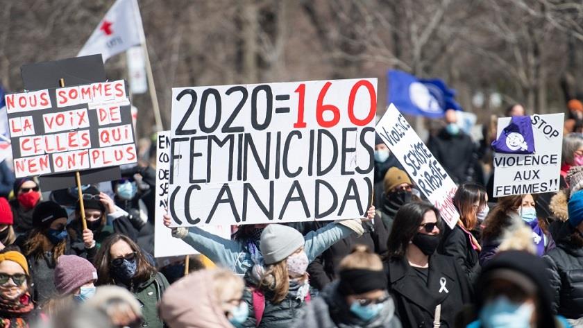 Iranpress: Canadians protest against violence against women after 8 killed this year