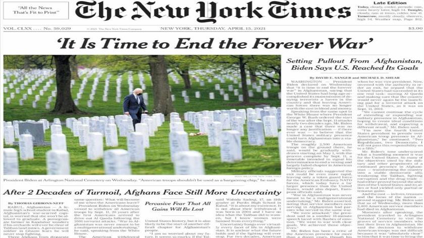 Iranpress: World Newspapers: It is time to end the forever war, Biden says