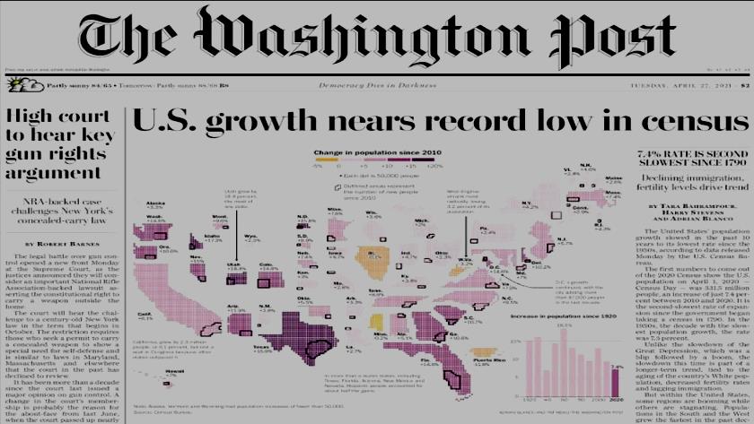 Iranpress: World Newspapers: U.S. growth nears record low in census