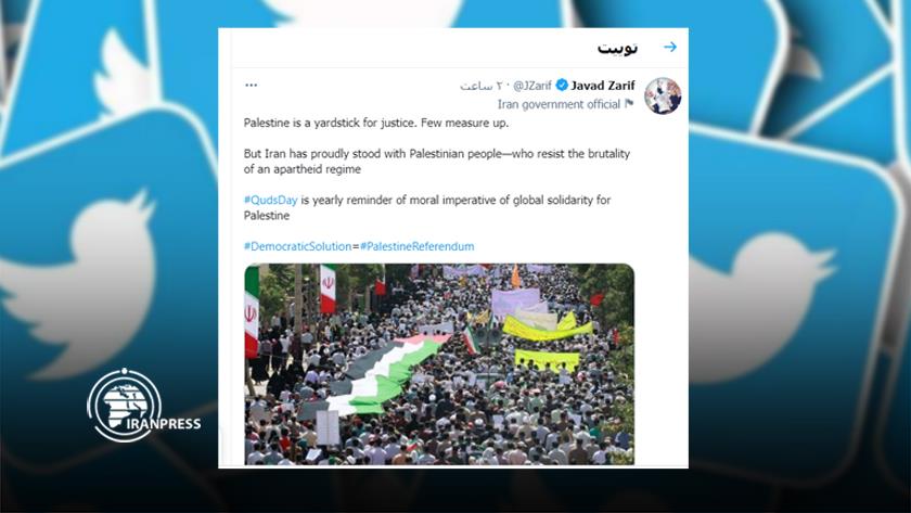 Iranpress: Palestine a yardstick for justice: FM Zarif