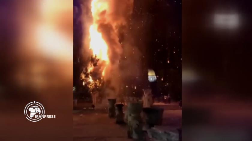 Iranpress: Israeli forces set fire to Al-Aqsa Mosque