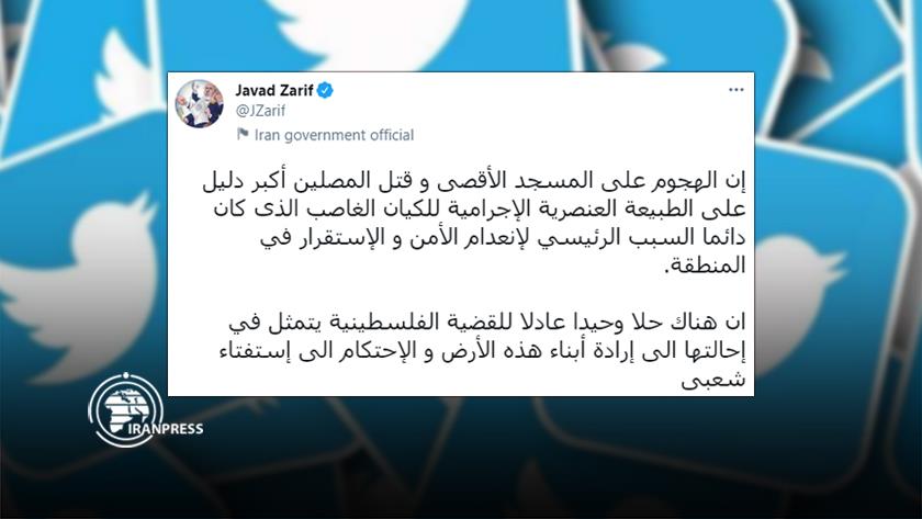 Iranpress: Zarif: Only solution to Palestinian issue is holding referendum