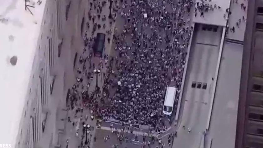 Iranpress: Thousands rally in support of Palestinians in Michigan ant NYC