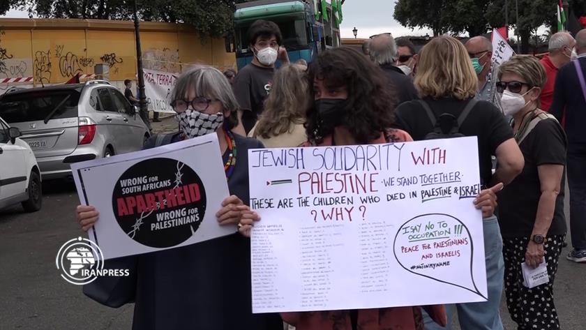 Iranpress: People hold rally in Rome for Palestine