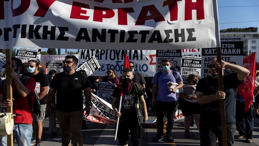Iranpress: Greeks protest over disputed labor law approved by Parliament 