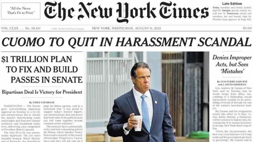 Iranpress: World Newspapers: New York Govornor resigns in harassment scandal