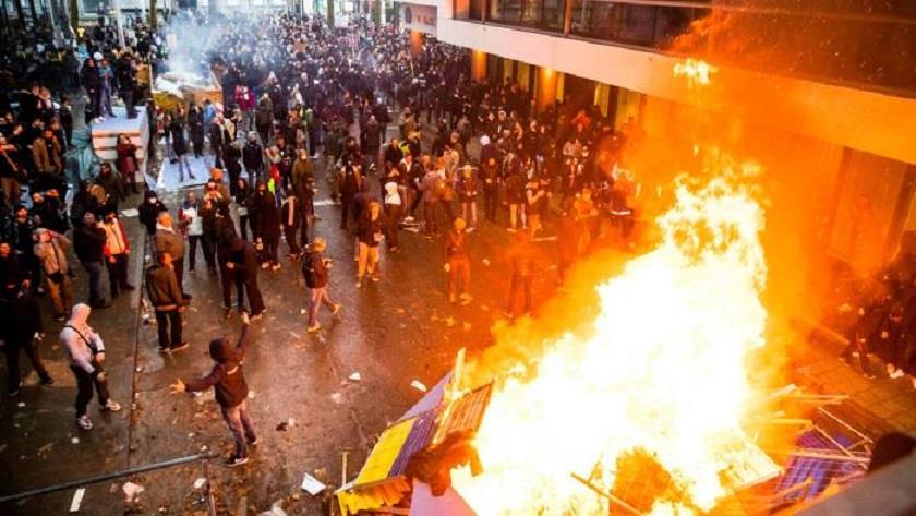 Iranpress: Violence breaks out at Covid curb protest in Brussels