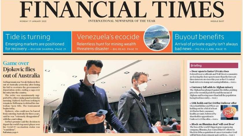 Iranpress: World Newspapers: Game over - Djokovic flies out of Australia 
