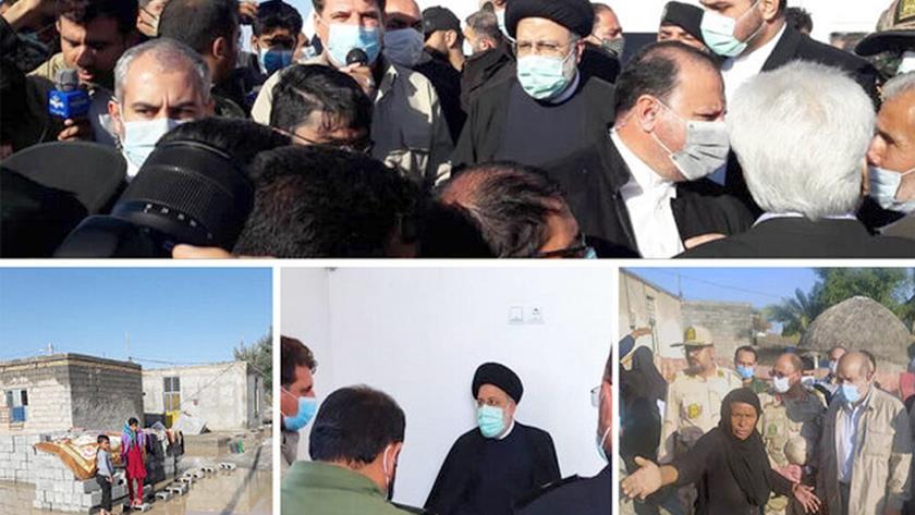 Iranpress: Raisi travels to Kerman to monitor situation of flood victims