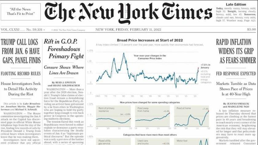Iranpress: World Newspapers:  US rapid inflation widens its grip as fears simmer 