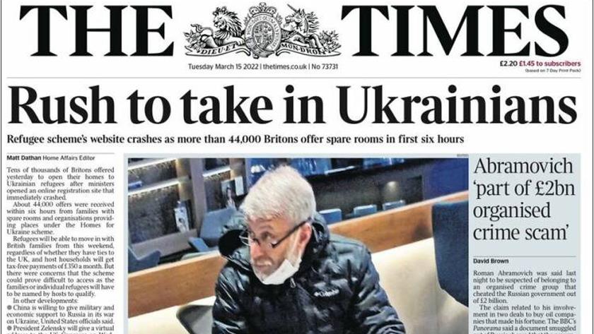 Iranpress: World Newspapers: Rush to take in Ukrainians