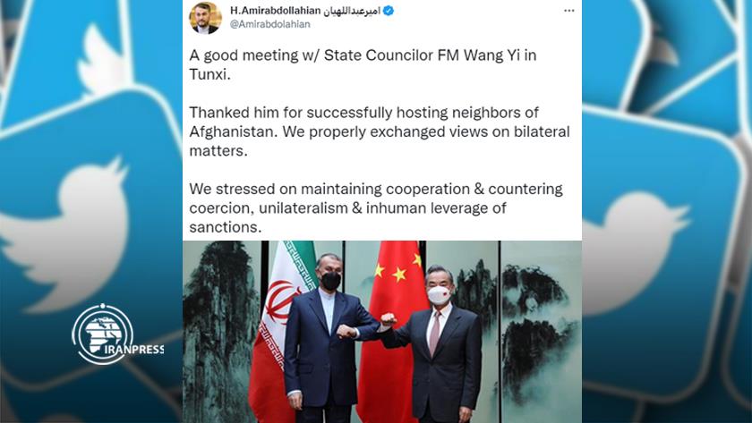 Iranpress: Tehran, Beijing urge maintaining cooperation,countering unilateralism
