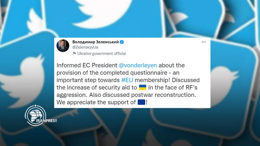Iranpress: Ukrainian, EU leaders discuss more aid for Kyiv