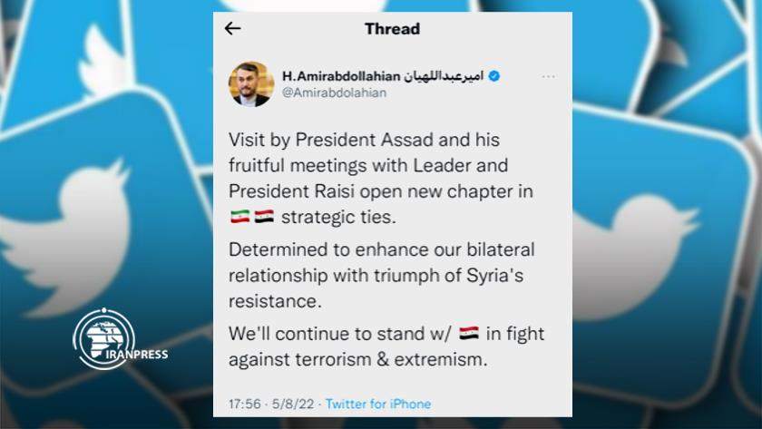 Iranpress: Iran determined to enhance ties with Syria