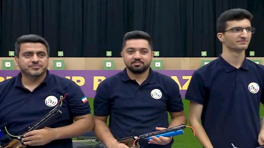Iranpress: Iranian men snatch gold in ISSF World Cup Baku 2022