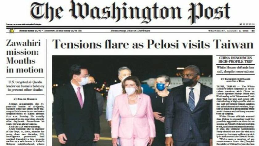 Iranpress: World Newspapers: As Pelosi lands in Taiwan, China announces military drills
