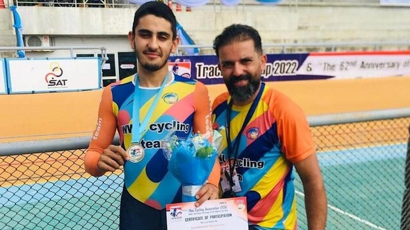 Iranpress: Iranian athlete snatches gold in Track Asia Cup 2022