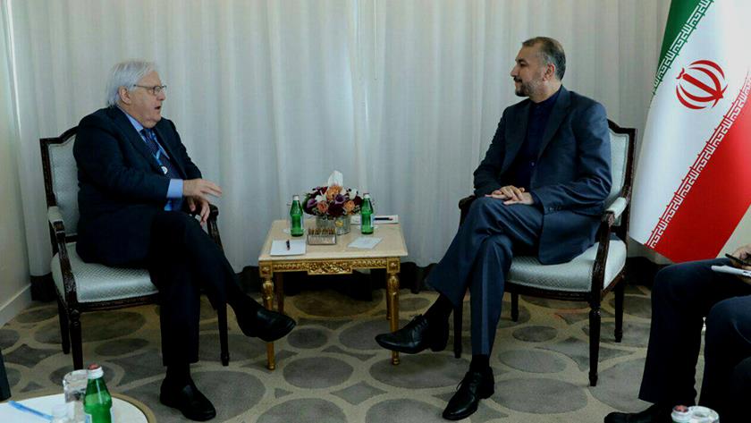 Iranpress: Amir-Abdollahian,Griffiths confer on humanitarian developments in war-torn countries