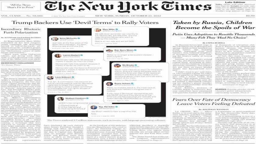 Iranpress: World Newspapers: Trump backers use ‘devil terms’ to rally voters