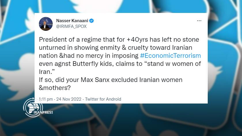 Iranpress: Kanaani lambastes Biden