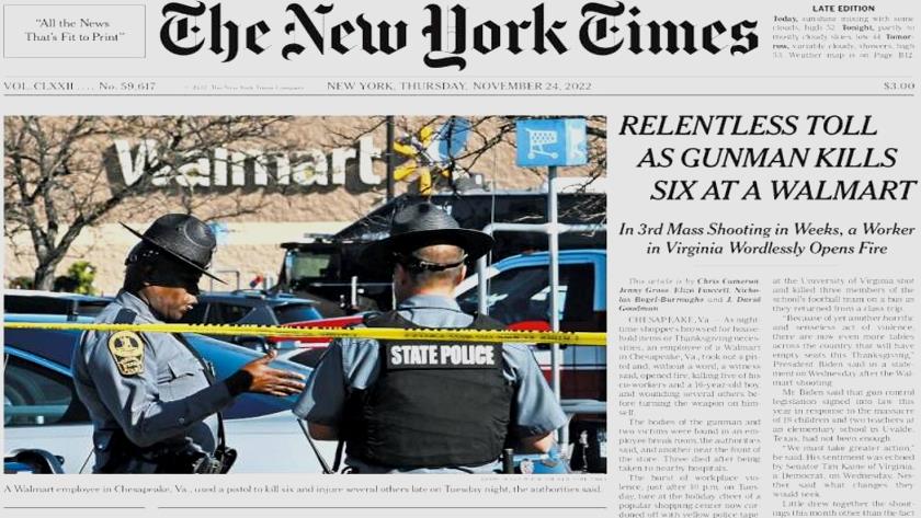 Iranpress: World Newspapers: Relentless toll as gunman kills six people in US