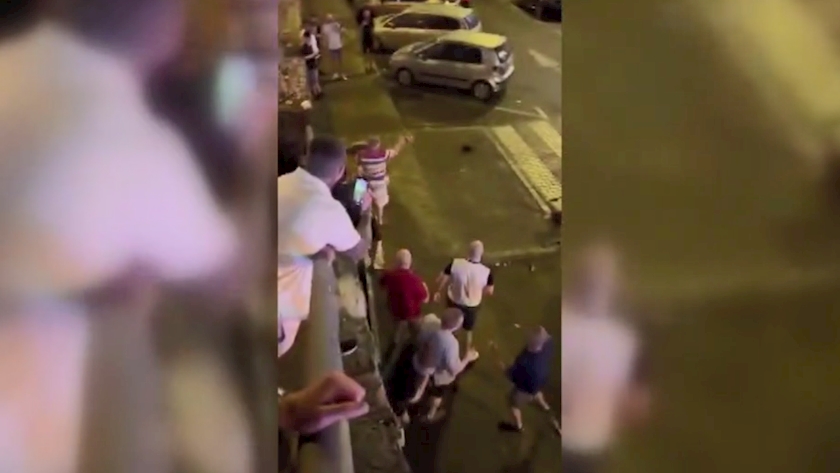 Iranpress: Intense clashes between fans of  England, Wales football teams
